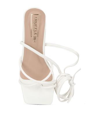 white pu laceup sandals - 18263308 - Standard Image - 4