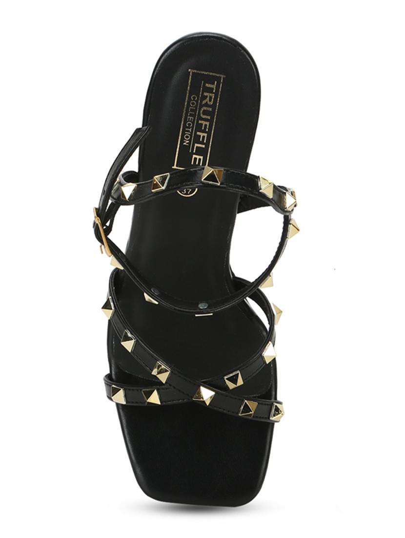 black pu ankle strap sandals - 18263312 - Zoom Image - 4
