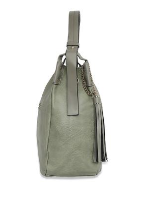 green leatherette (pu) regular handbag - 18265757 - Standard Image - 5