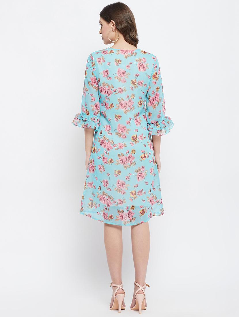 v-neck floral a-line dress - 18266773 - Zoom Image - 4