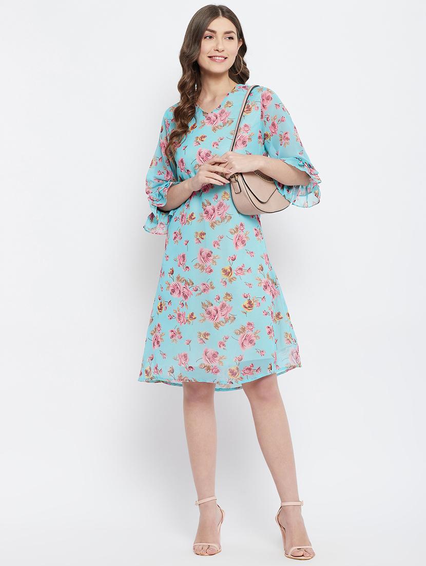 v-neck floral a-line dress - 18266773 - Zoom Image - 5