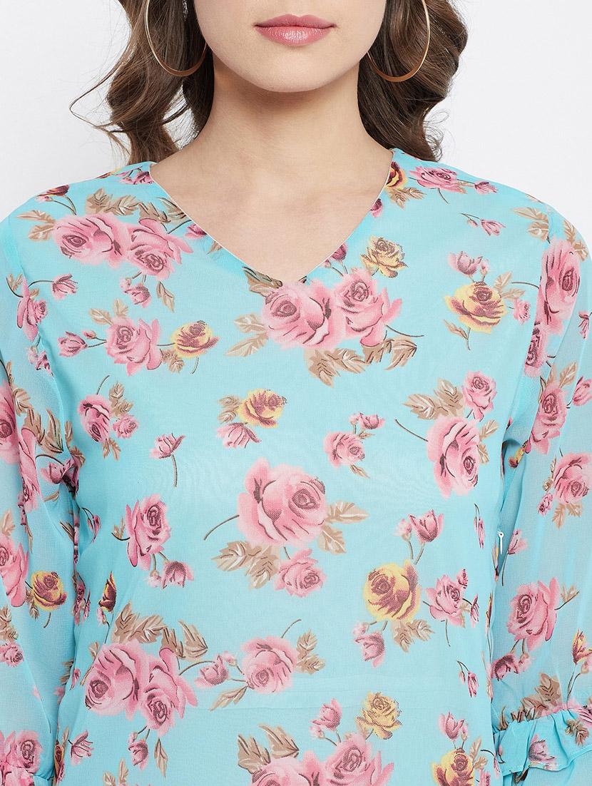v-neck floral a-line dress - 18266773 - Zoom Image - 6