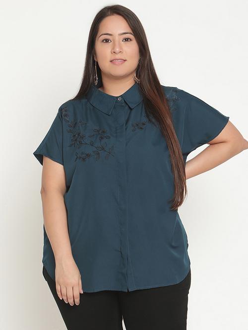 women's oversized collared top - 18267439 -  Standard Image - 0