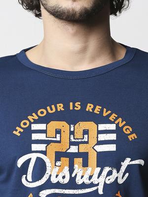 blue chest print t-shirt - 18268600 - Standard Image - 5