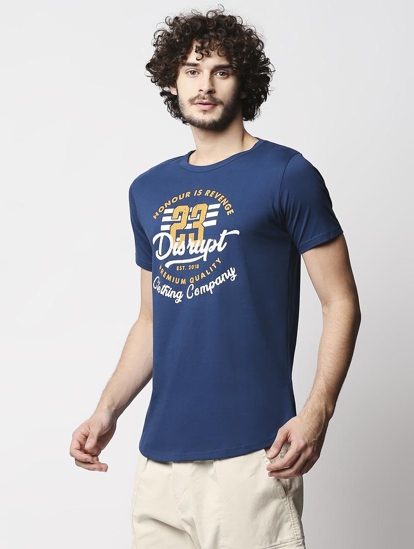 blue chest print t-shirt - 18268600 - Zoom Image - 2