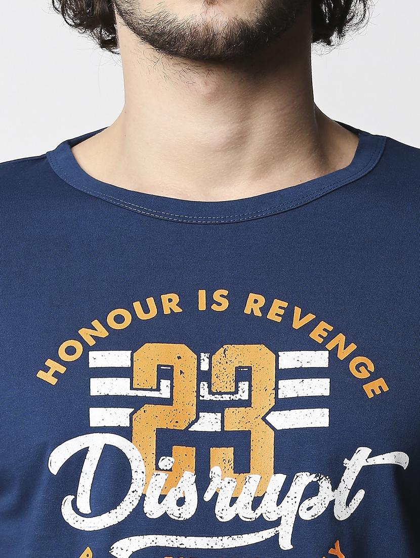 blue chest print t-shirt - 18268600 - Zoom Image - 5