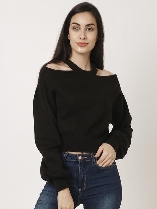 round neck solid pullover - 18269446 - Very Small Image - 1