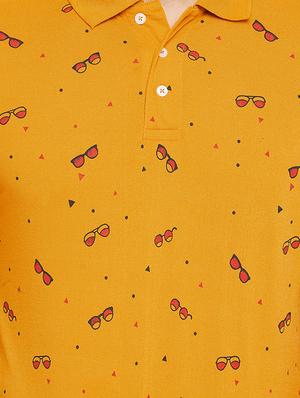 mustard printed polo t-shirt - 18269722 - Standard Image - 5
