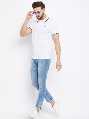 white solid polo t-shirt - 18269731 - Standard Image - 4