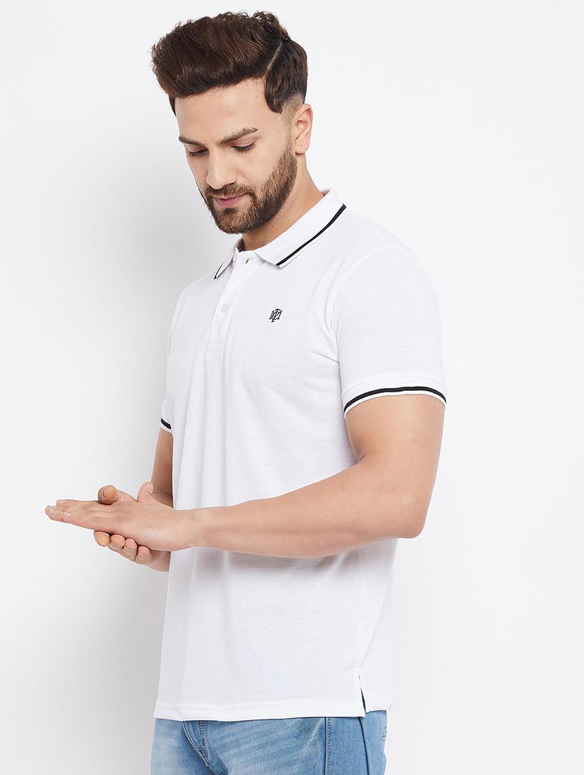 white solid polo t-shirt - 18269731 - Zoom Image - 2