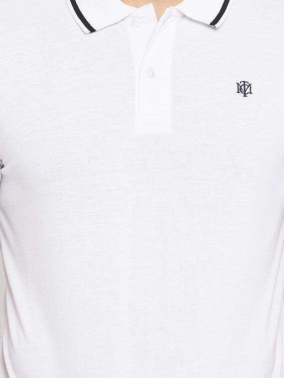white solid polo t-shirt - 18269731 - Zoom Image - 5