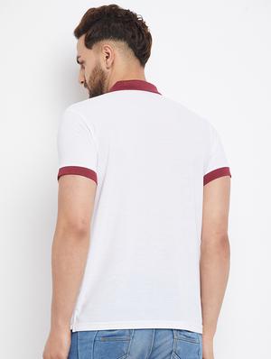 white solid polo t-shirt - 18269736 - Standard Image - 3