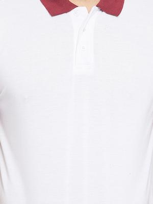 white solid polo t-shirt - 18269736 - Standard Image - 5