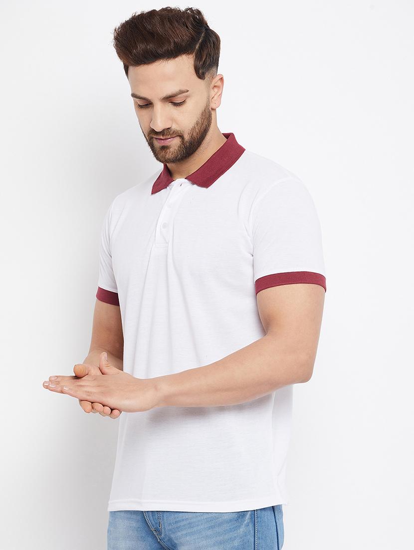 white solid polo t-shirt - 18269736 - Zoom Image - 2