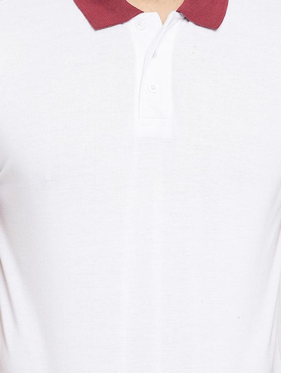white solid polo t-shirt - 18269736 - Zoom Image - 5