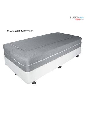 sleep spa couch bed - 4 seater sofa & mattress - washable jute fabric with 4 cushions - grey double sofa bed 78x44x14 inches - 18269917 - Standard Image - 7