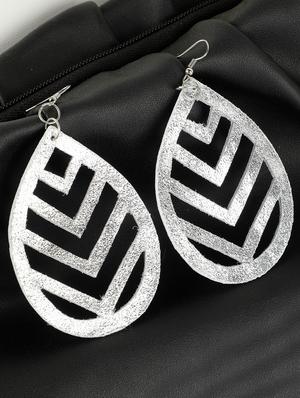 silver rubber drop earring - 18270932 - Standard Image - 2