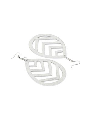 silver rubber drop earring - 18270932 - Standard Image - 3