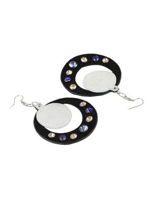 silver rubber drop earring - 18270937 - Standard Image - 3