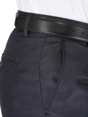 blue solid flat front formal trouser - 18271006 - Standard Image - 5