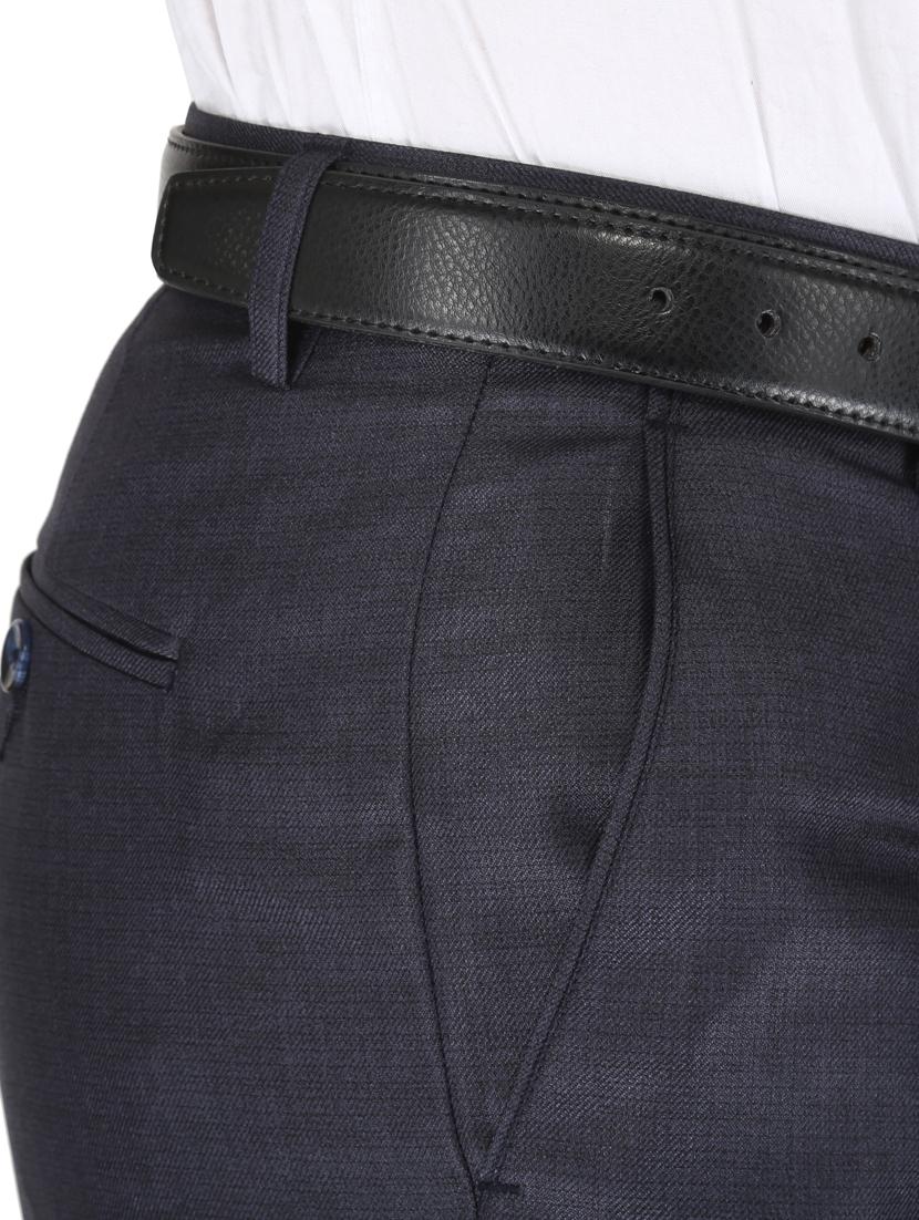 blue solid flat front formal trouser - 18271006 - Zoom Image - 5
