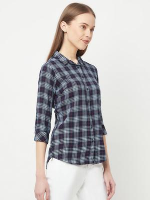 shirt collar checkered shirt - 18271658 - Standard Image - 2