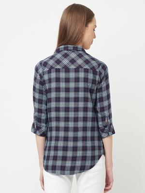 shirt collar checkered shirt - 18271658 - Standard Image - 3