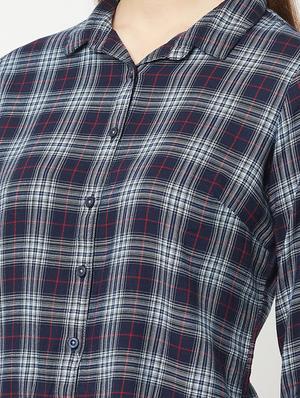 shirt collar checkered shirt - 18271658 - Standard Image - 5