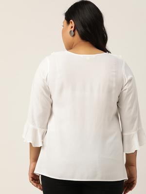 v-neck solid plus top - 18271937 - Standard Image - 3