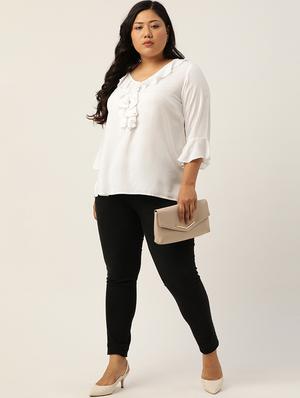 v-neck solid plus top - 18271937 - Standard Image - 4
