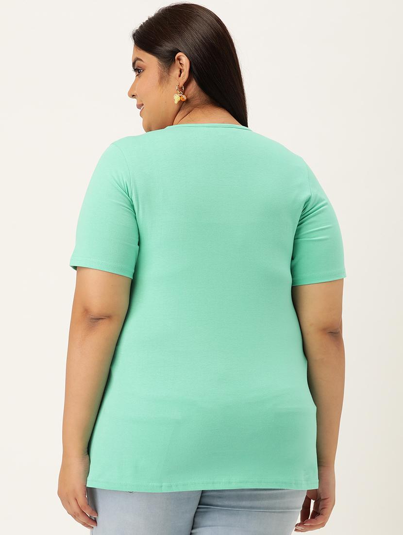 round neck solid plus tee - 18272469 - Zoom Image - 3