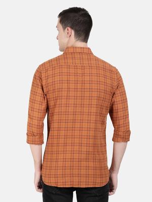 rust checkered casual shirt - 18272490 - Standard Image - 3