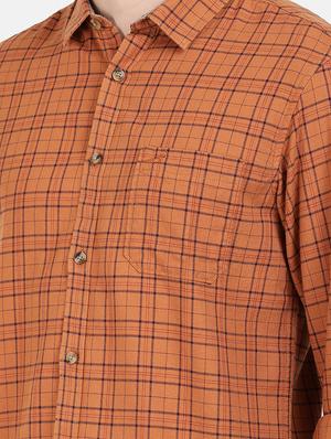 rust checkered casual shirt - 18272490 - Standard Image - 5