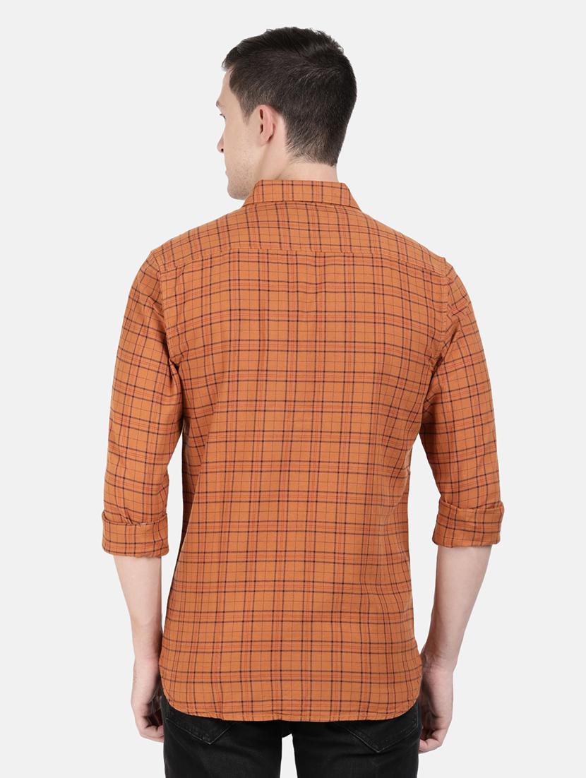 rust checkered casual shirt - 18272490 - Zoom Image - 3