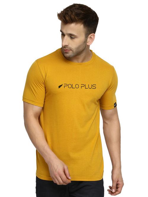 mustard chest printed t-shirt - 18272721 - Standard Image - 1