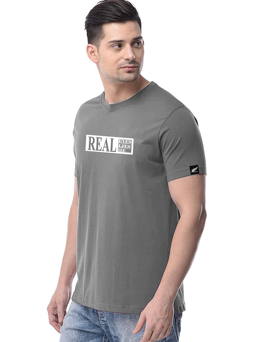 grey chest printed t-shirt - 18272733 - Zoom Image - 2