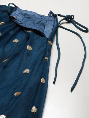 blue net flared lehenga - 18272753 - Standard Image - 5