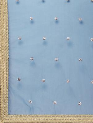 blue net flared lehenga - 18272753 - Standard Image - 7