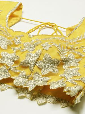 yellow net flared lehenga - 18272754 - Standard Image - 4