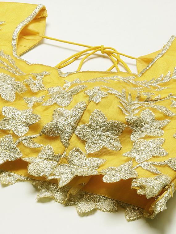 yellow net flared lehenga - 18272754 - Zoom Image - 4
