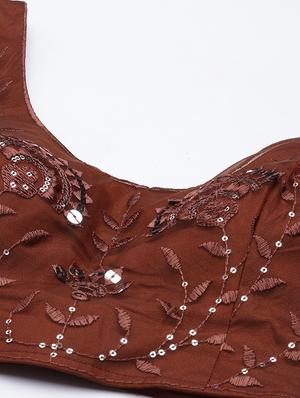 brown net aline lehenga - 18272786 - Standard Image - 5