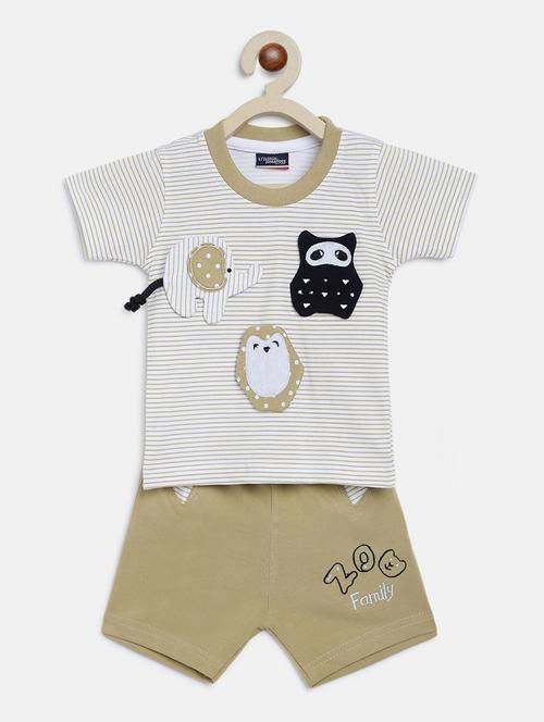 beige printed shorts set - 18274704 - Standard Image - 1