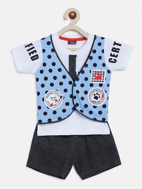 blue printed shorts set - 18274707 - Standard Image - 1