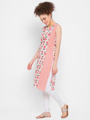 floral straight kurta - 18274999 - Standard Image - 2
