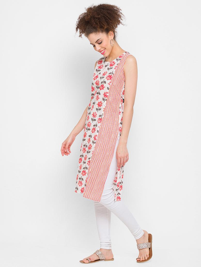 floral straight kurta - 18274999 - Zoom Image - 2