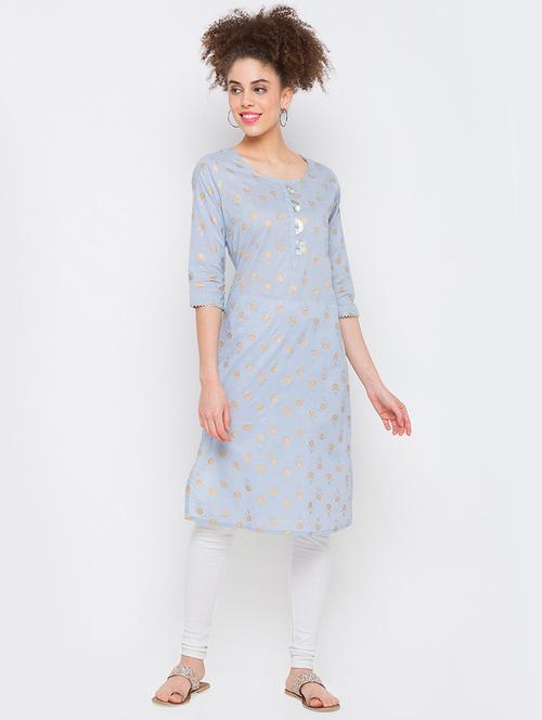 printed straight kurta - 18275003 - Standard Image - 1