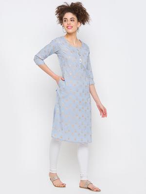 printed straight kurta - 18275003 - Standard Image - 2