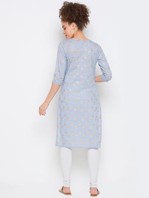 printed straight kurta - 18275003 - Standard Image - 3