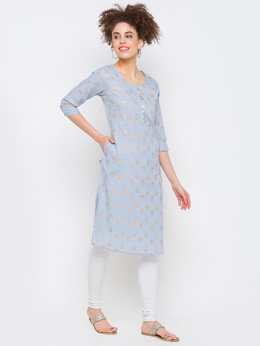 printed straight kurta - 18275003 - Zoom Image - 2