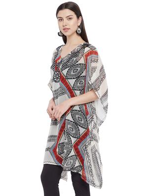 round neck printed kaftan tunic - 18275144 - Standard Image - 2